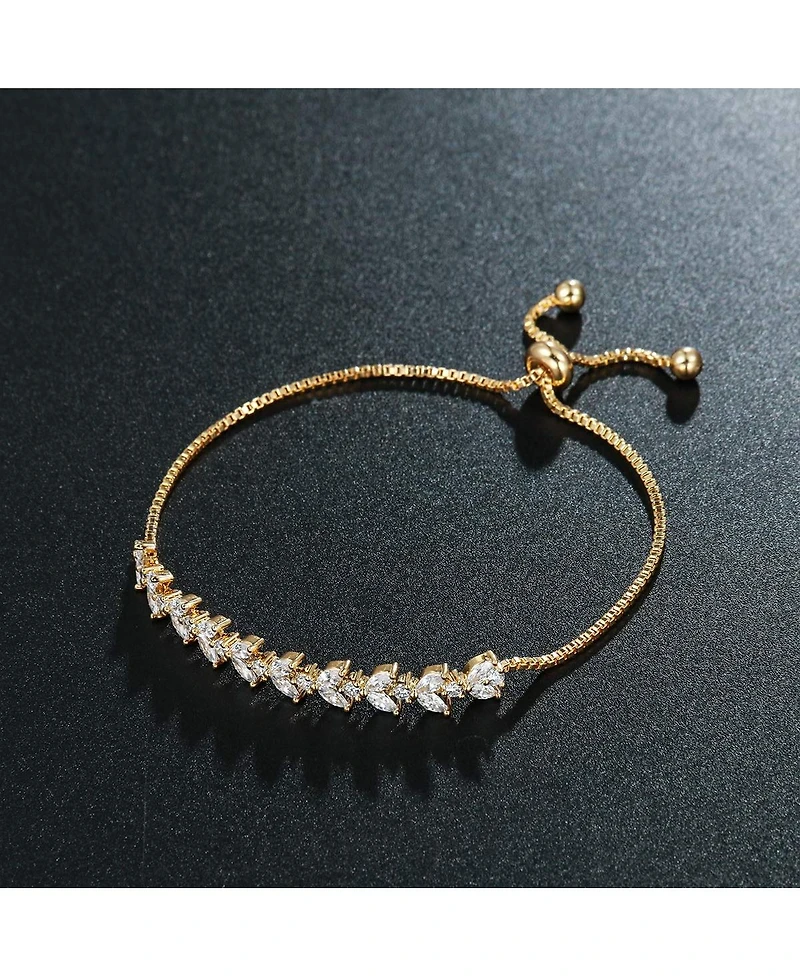 Gnuadz Gold Plated Bridal Tennis Bracelet Women Cz Chain