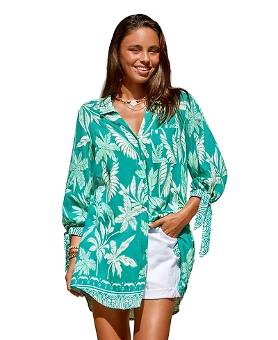 Cupshe Women's Lakeside Lounging Tropical Mini Beach Dress
