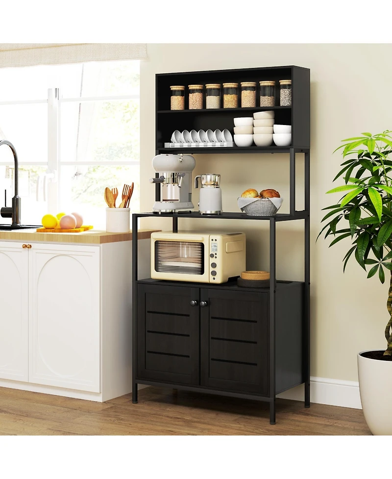 Homcom Baker's Rack, Bar Cabinet with Power Outlet