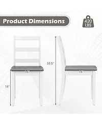 Slickblue Wooden Dining Chairs Set of 4 with Solid Rubber Wood Legs for Kitchen and Dining Room