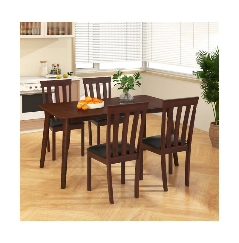 Slickblue Wooden Kitchen Dining Chairs Set of 2 with Upholstered Seat