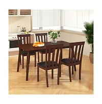 Slickblue Wooden Kitchen Dining Chairs Set of 2 with Upholstered Seat