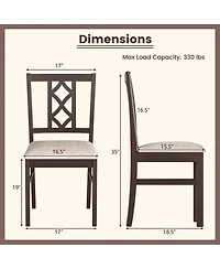 Slickblue Rubber Wood Dining Room Chairs Set of 2 Hollow Back Design