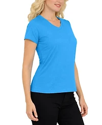 Galaxy By Harvic Women's Divatee Relaxed Fit V-Neck Short Sleeve T-Shirt