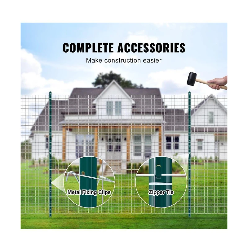 Sugift 6 feet U-Channel Fence Post 6 Pack Heavy Duty Steel Stakes