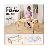 Sugift Wooden Sand and Water Sensory Activity Table for Toddlers with 3 Storage Bins