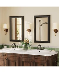 Apmir 16" x 24" Inch Thick Metal Framed Wall Mirrors for Bedroom
