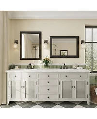 Apmir 24" x 32" Inch Thick Metal Framed Wall Mirrors for Bedroom