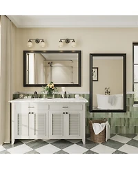 Apmir 48" x 30" Inch Thick Metal Framed Wall Mirrors for Bedroom, Rectangle Wall-Mounted Mirrors