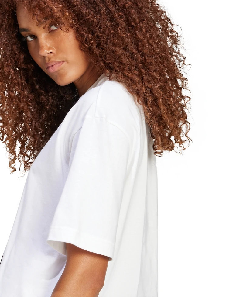 adidas Women's Cotton Logo Boxy Short-Sleeve T-Shirt