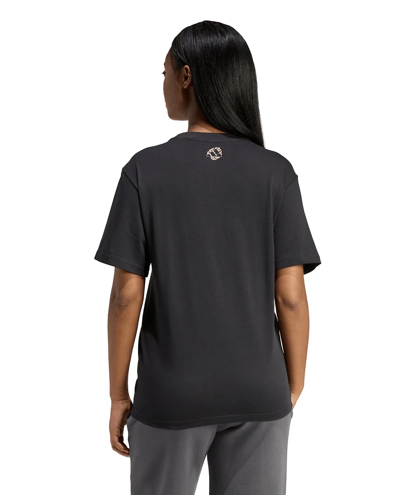 adidas Women's Animal Print Short-Sleeve Cotton T-Shirt