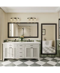 Apmir 60" x 30" Inch Thick Metal Framed Wall Mirrors for Bedroom