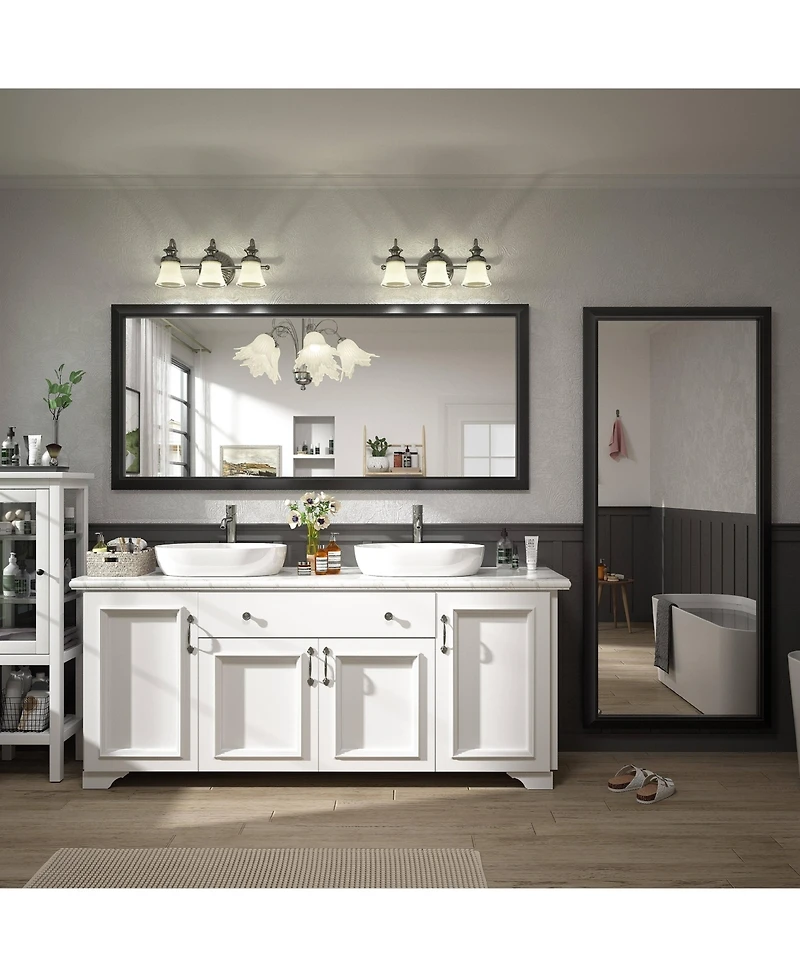 Apmir 72" x 32" Inch Thick Metal Framed Wall Mirrors for Bedroom