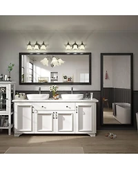 Apmir 72" x 32" Inch Thick Metal Framed Wall Mirrors for Bedroom