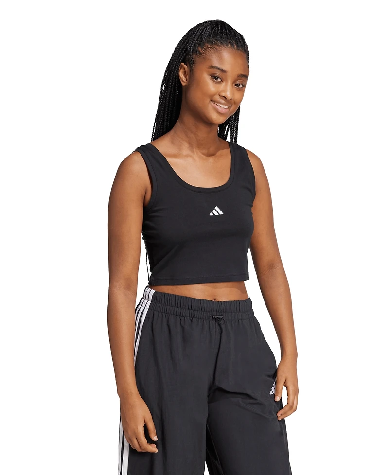 adidas Women's Essentials Small Logo Cotton Tank Top