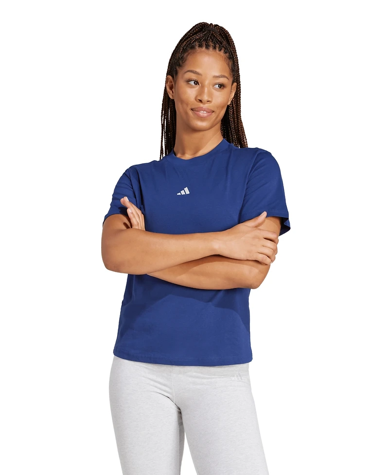 adidas Women's Short-Sleeve Cotton Crewneck Logo T-Shirt