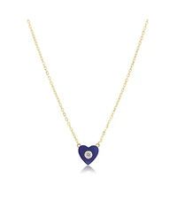 The Lovery Lapis Cz Single Heart Necklace 14K Gold-Plated Sterling Silver