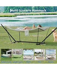 gaomon 450 Lbs Capacity, Double Outdoor Hammock for Patio, Backyard, Garden, Beach, Stripes