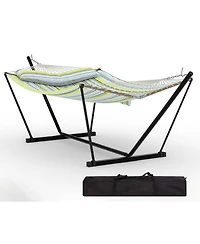 gaomon 450 Lbs Capacity, Double Outdoor Hammock for Patio, Backyard, Garden, Beach, Stripes