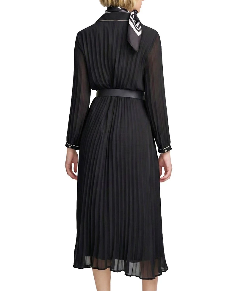 Elle Collection Women's Woven Pleated Dress