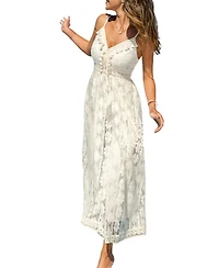 Cupshe Women's V-Neck Unlined Pull-On Beach Dress