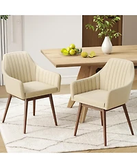 Slickblue Dining Chairs Set of 2 Upholstered Accent with Cushion Seat and Backrest