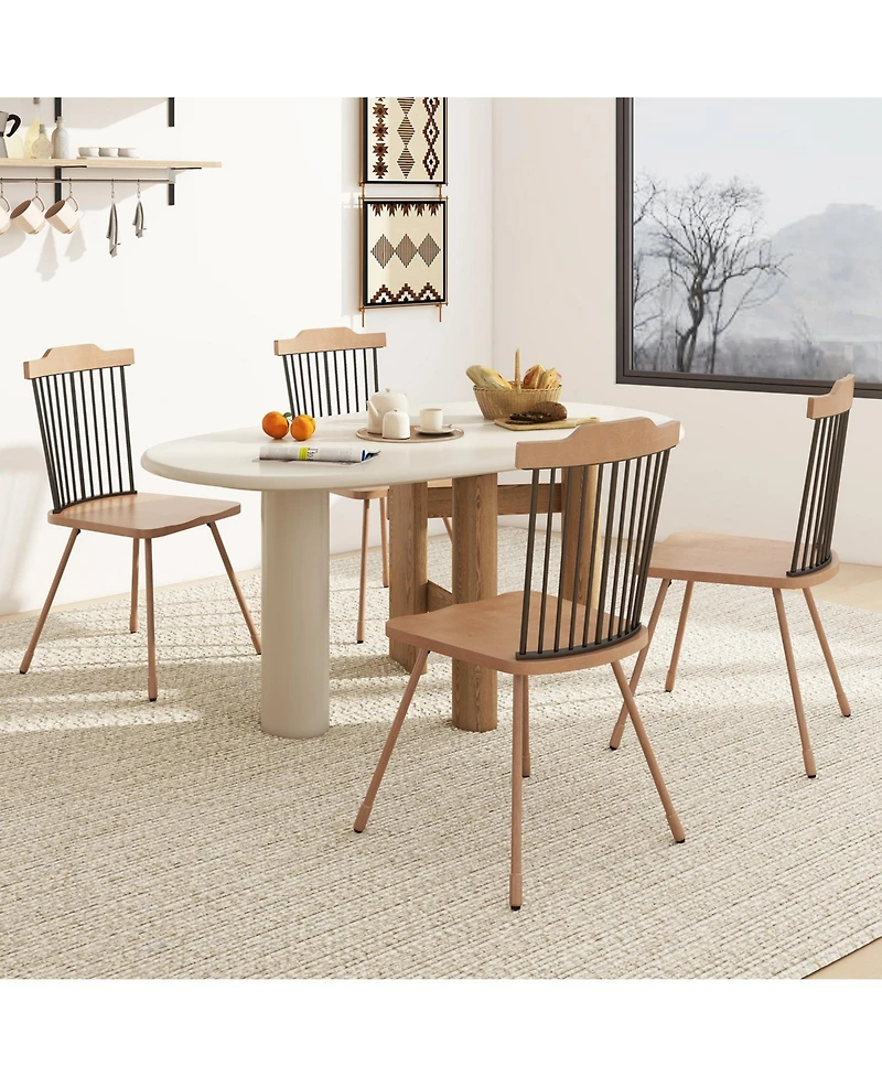 Slickblue Set of 2 Contemporary Accent Chair with Rubber Wood Frame, Armrests and Legs for Home Decor