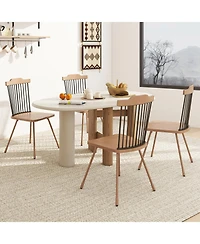 Slickblue Set of 2 Contemporary Accent Chair with Rubber Wood Frame, Armrests and Legs for Home Decor