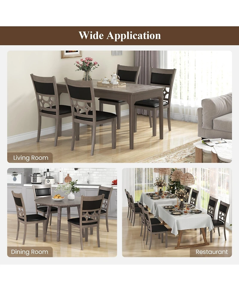 Slickblue Modern Dining Chair Set of 2 with Upholstered Seat and Padded Backrest