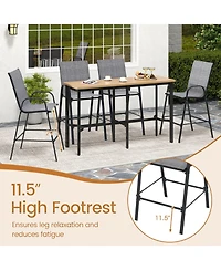 Sugift 29 in Fabric Bar Height Patio Stools Set of 2 with Armrests