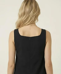 Modenaire Women's Sleeveless Floral Applique Bubble-Hem Dress