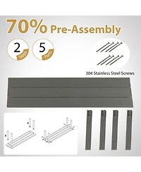 Gouun 55 in Hdpe Backless Outdoor Bench for 2-3 People 750 lbs Capacity