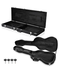 Yescom 2 Pack Electric Guitar Hard Case Wooden Shell for Stratocaster Style and Universal Portable Lockable Gig Bag Concert Studio