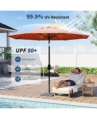 gaomon 10 Ft Outdoor Table Patio Umbrella, Waterproof Uv Protection with Solar Lights