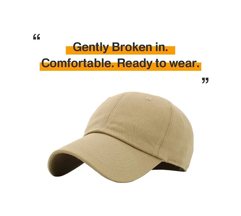 Furlihong Classic Unisex Cotton Adjustable Low Crown Baseball Cap - Plain Dad Hat for Everyday Wear
