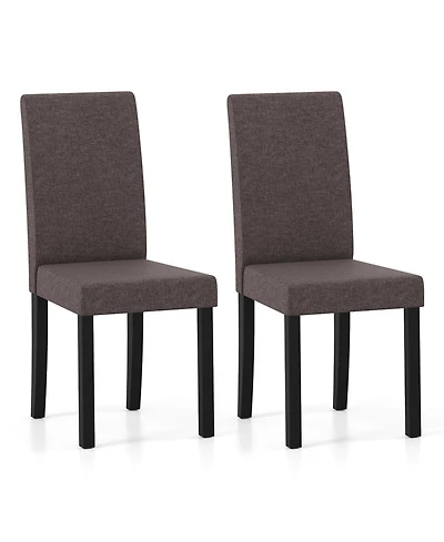 Slickblue Set of 2 Modern Mid Century Dining Chairs with Upholstered Fabric Seating