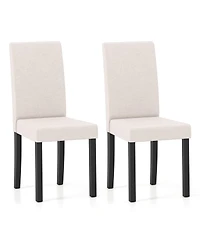 Slickblue Set of 2 Modern Mid Century Dining Chairs with Upholstered Fabric Seating