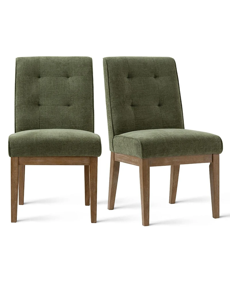 Maison Boucle abric Upholstered Dining Chairs Set of 2, High Back, Solid Wood
