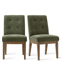 Maison Boucle abric Upholstered Dining Chairs Set of 2, High Back, Solid Wood