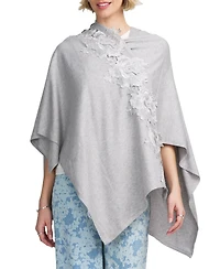 Elle Collection Fine Gauge Draped Cardigan With Lace Applique