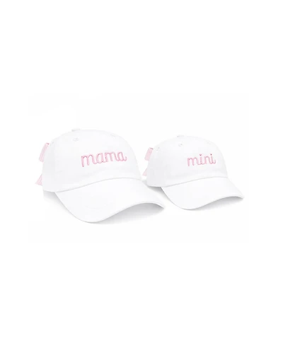 Bits & Bows Girls Mama and Mini Bow Baseball Hat Set