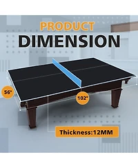 Rainsken 8.5FT Mid-Size Ping Pong Conversion Top, Foldable and Portable Tennis Table Top with Net, Single Side Upright for Indoor Games