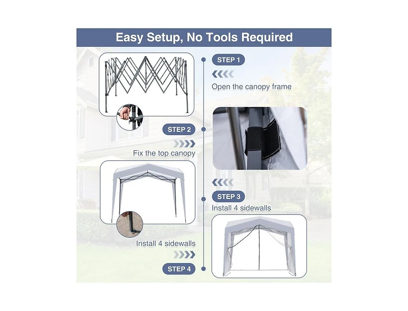 Boyel Living Pop up Canopy Tent with 4 Sidewalls Mesh Netting Wheeled Bag.