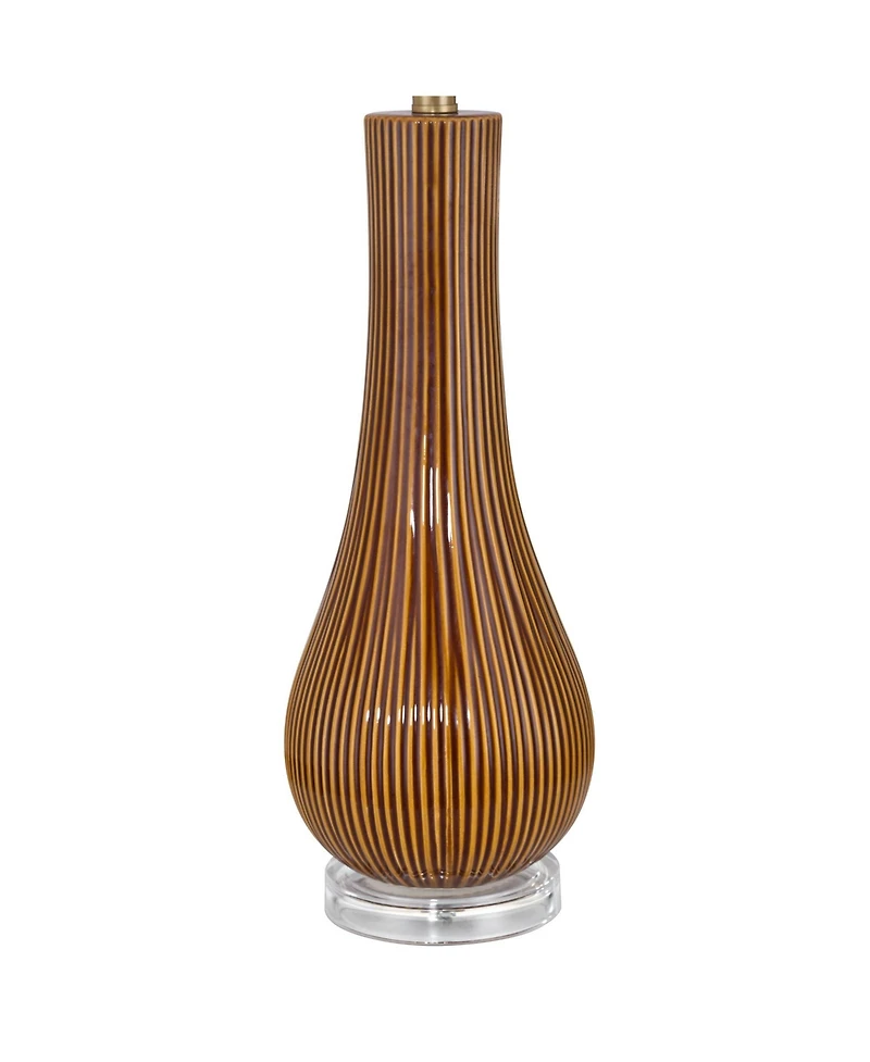 360 Lighting Shannon 30 1/2" High Stripe Ceramic Gourd Table Lamp with Dimmer