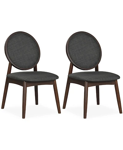 Slickblue Set of 2 Linen Fabric Side Chairs with Cushioned Seat