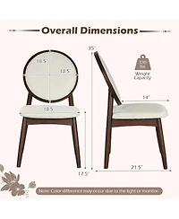 Slickblue Set of 2 Linen Fabric Side Chairs with Cushioned Seat