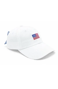 Bits & Bows Bits and Bows Baby Girls American Flag Bow Baseball Hat