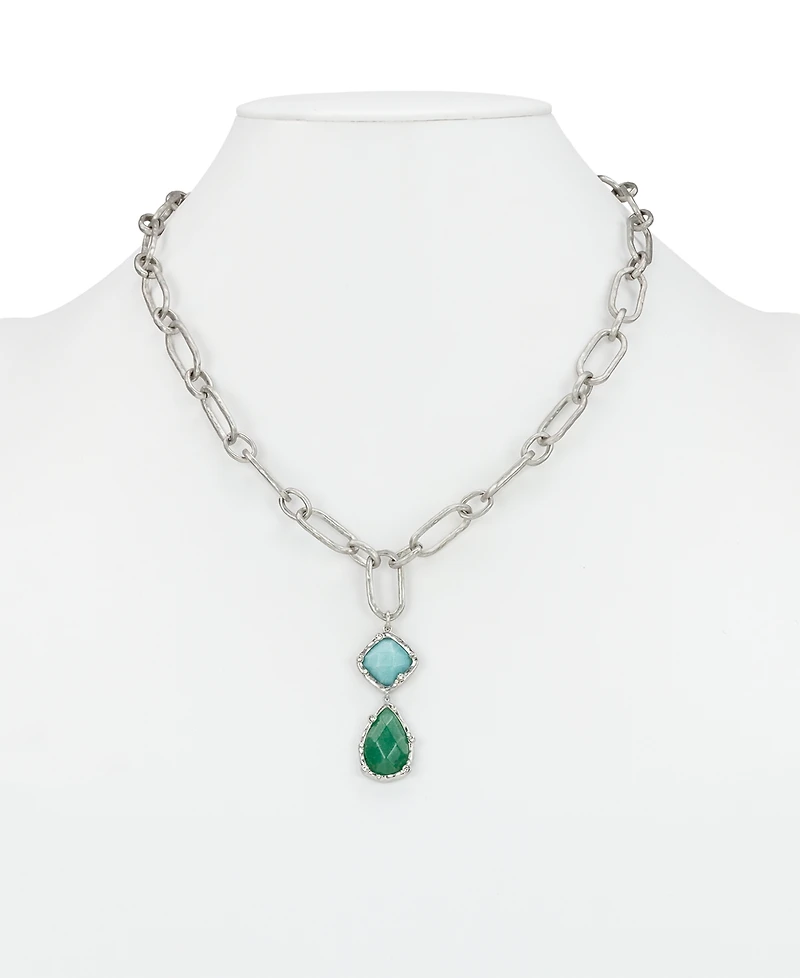 Patricia Nash Rhodium-Plated Double Drop Necklace