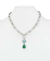 Patricia Nash Rhodium-Plated Double Drop Necklace