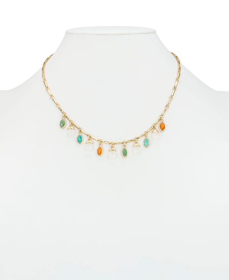 Patricia Nash Gold-Tone Plated Stone Charm Necklace